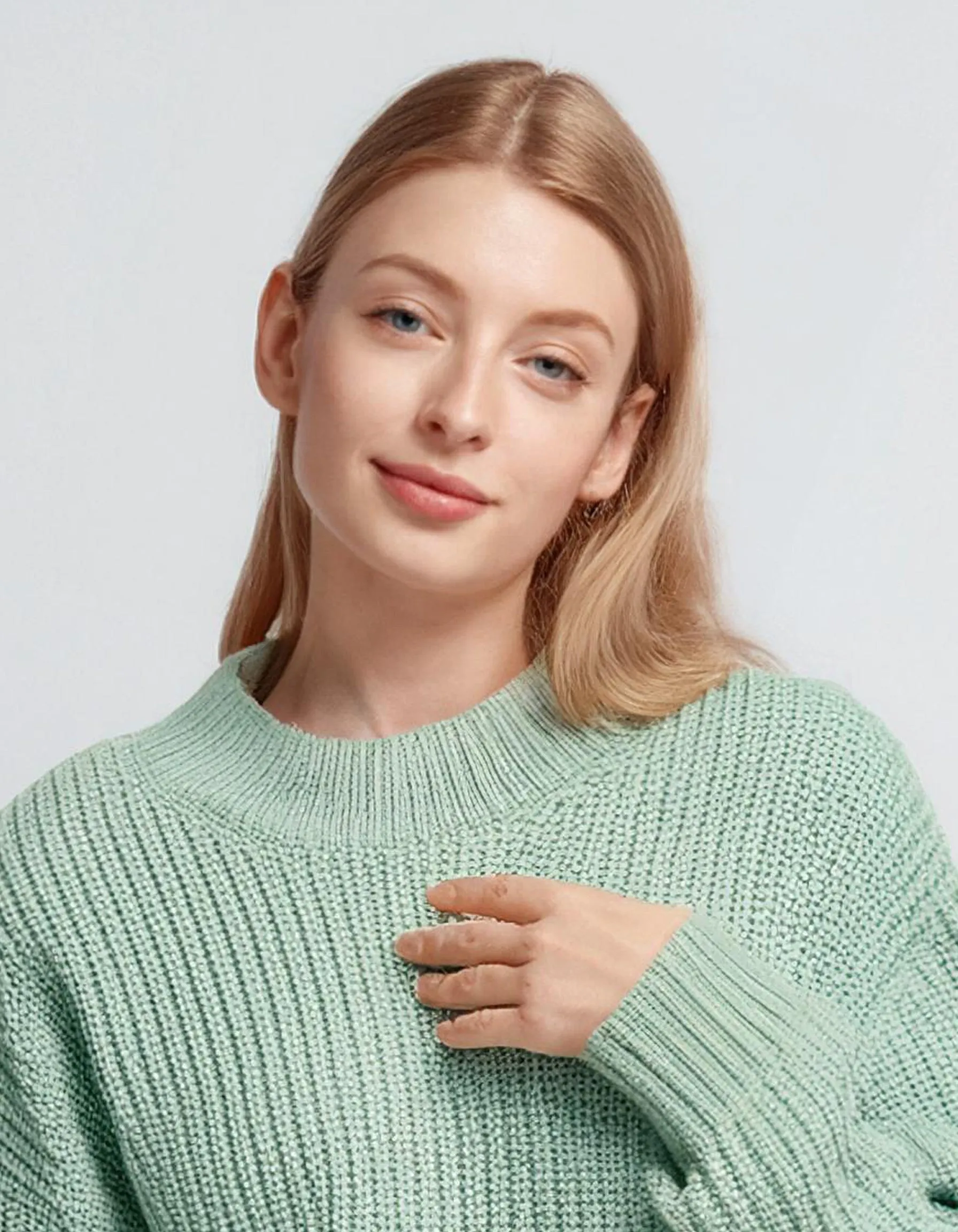 Mint Green Ribbed Knit Pullover