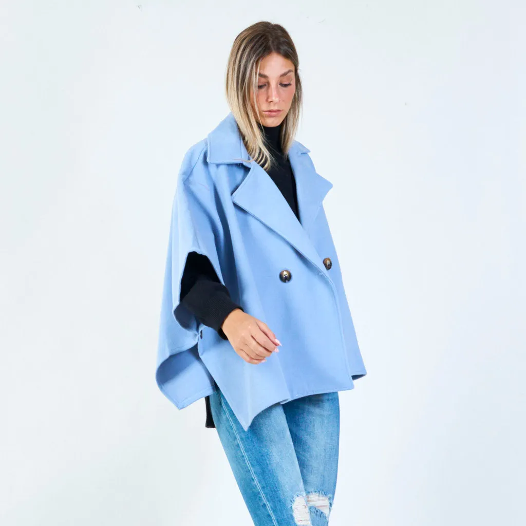 Modern cape-style wool jacket wholesale