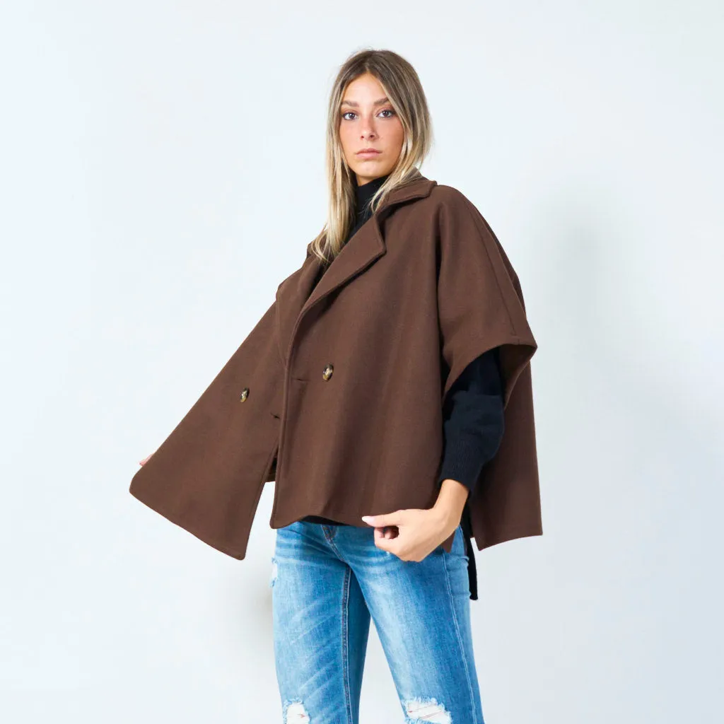 Modern cape-style wool jacket wholesale