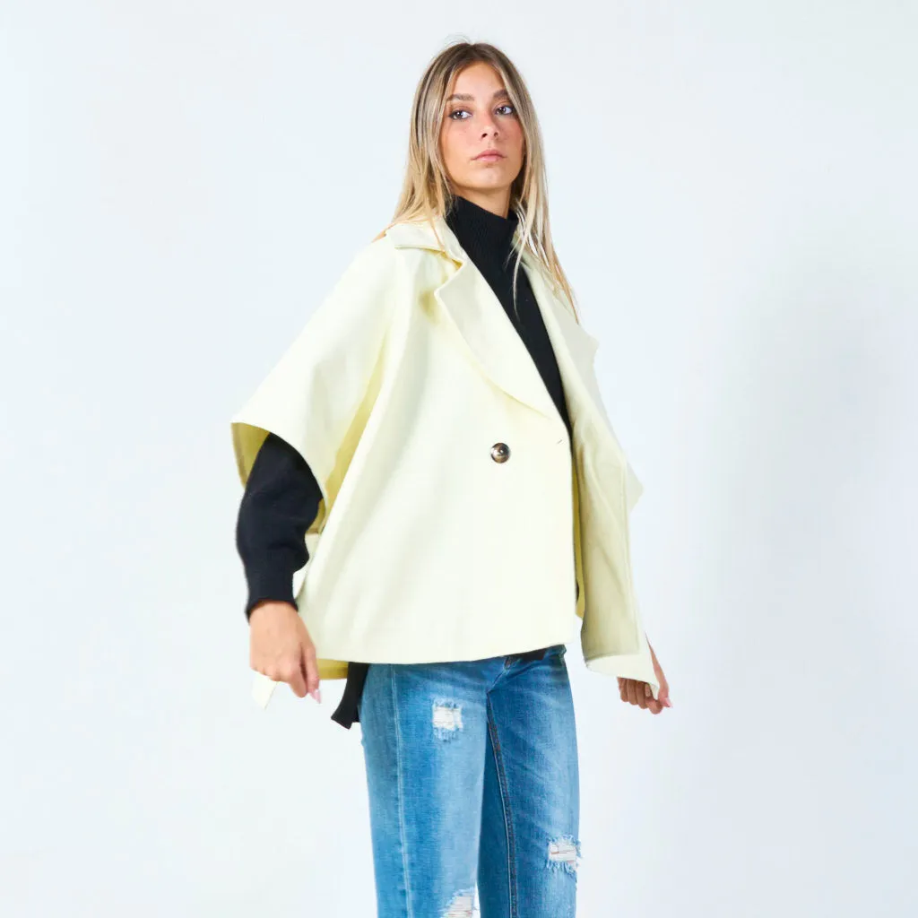 Modern cape-style wool jacket wholesale