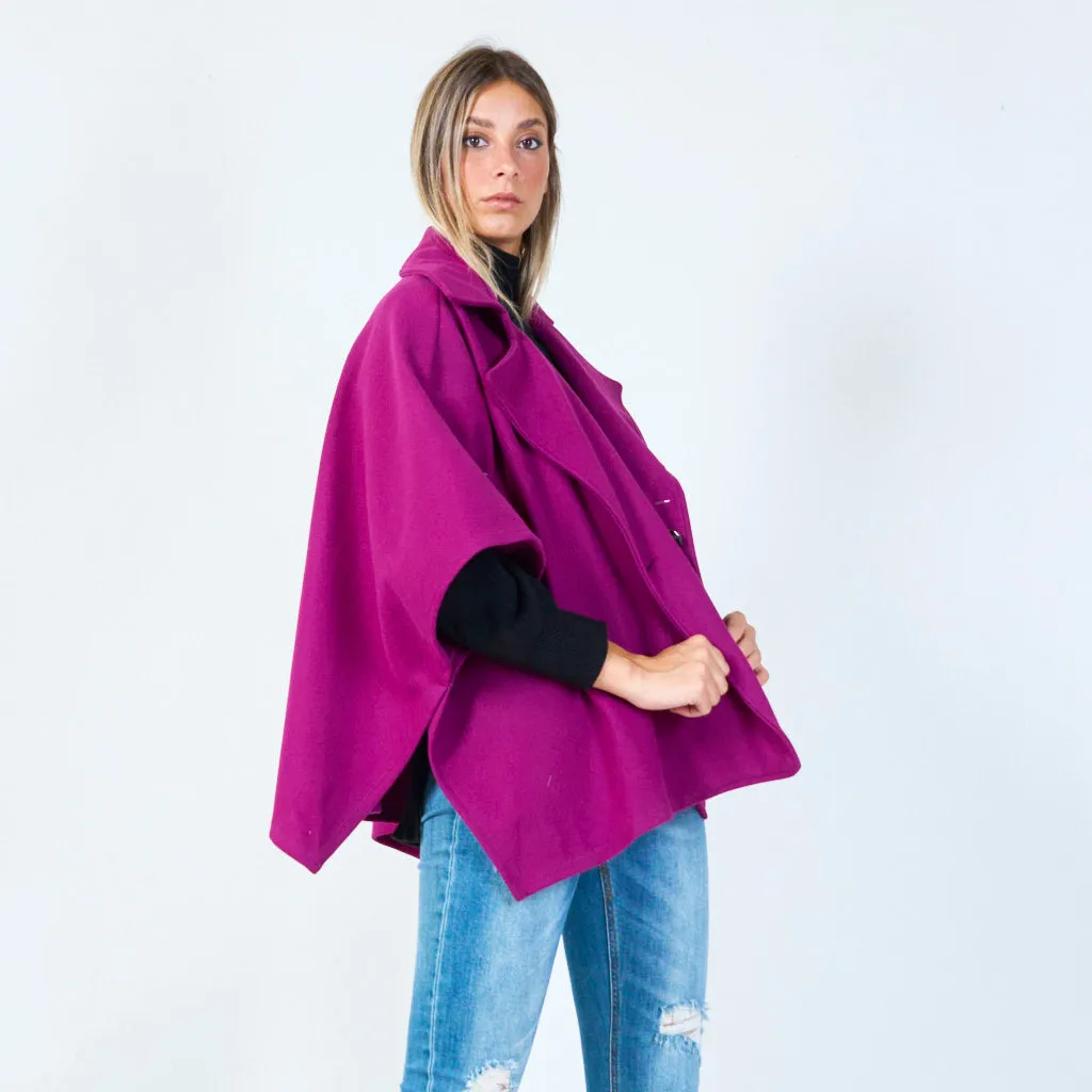 Modern cape-style wool jacket wholesale