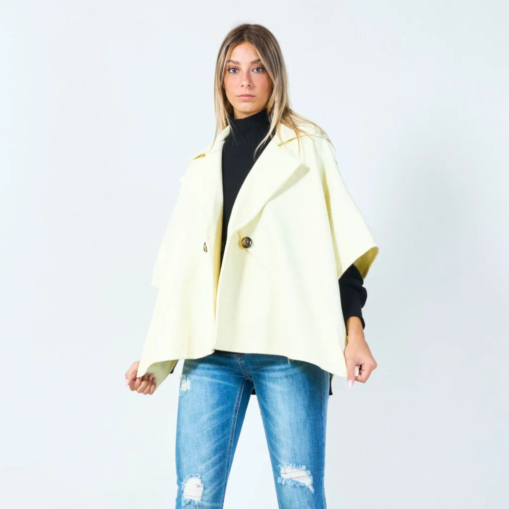 Modern cape-style wool jacket wholesale