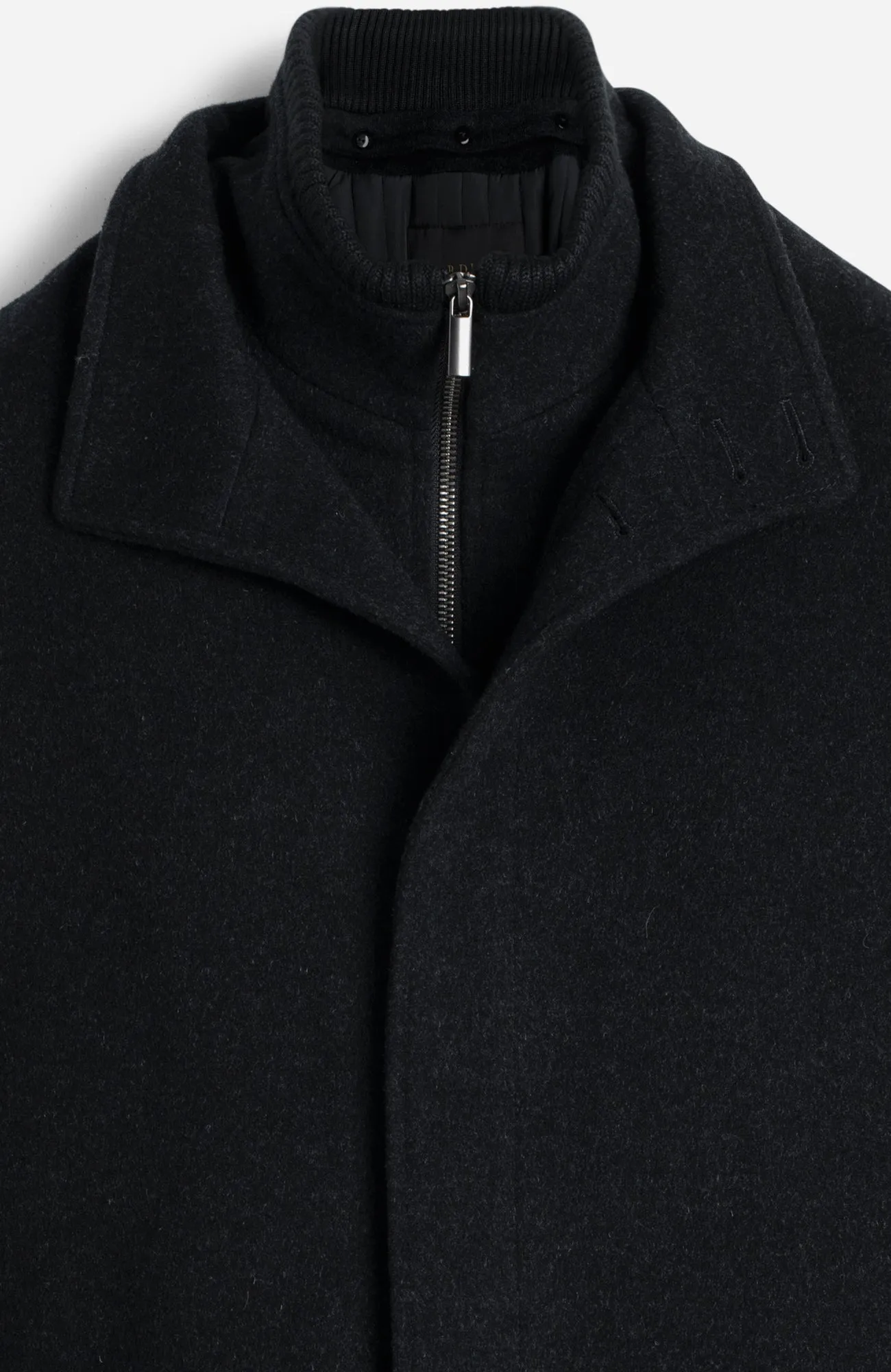 MONT-ROYAL BLACK WOOL & CASHMERE CAR COAT