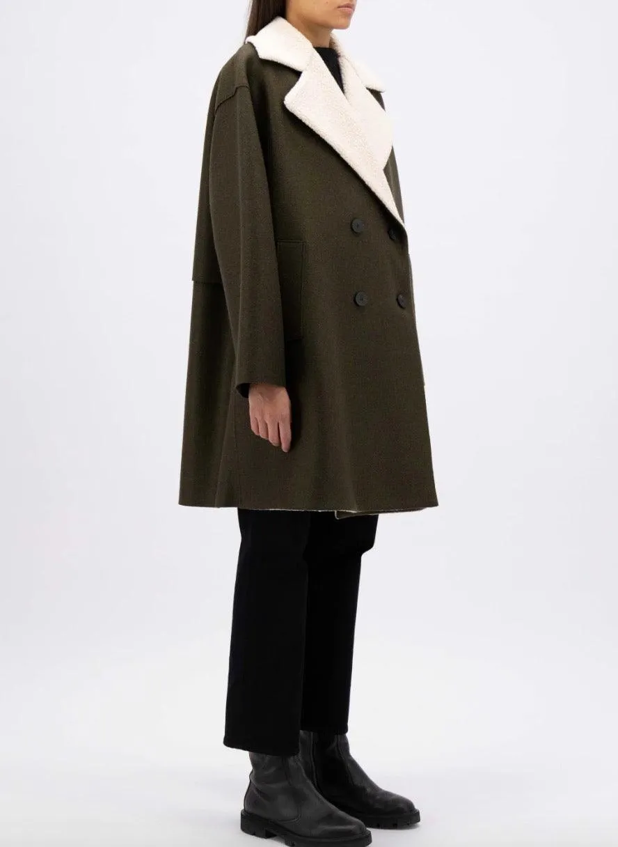 Moss Green Oversized Bouclé Jacket