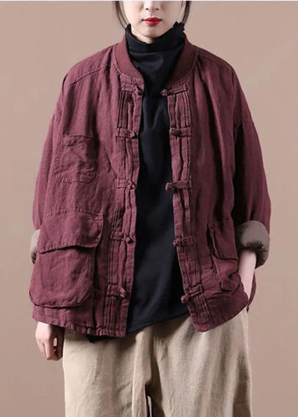 Mulberry Oversized Linen  Coat Outwear Winter Parkas