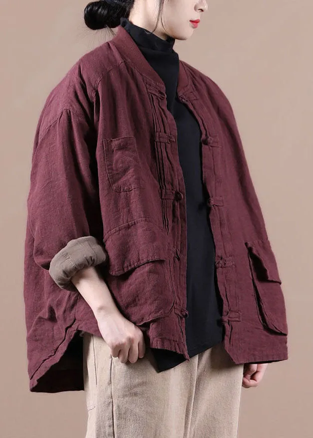 Mulberry Oversized Linen  Coat Outwear Winter Parkas