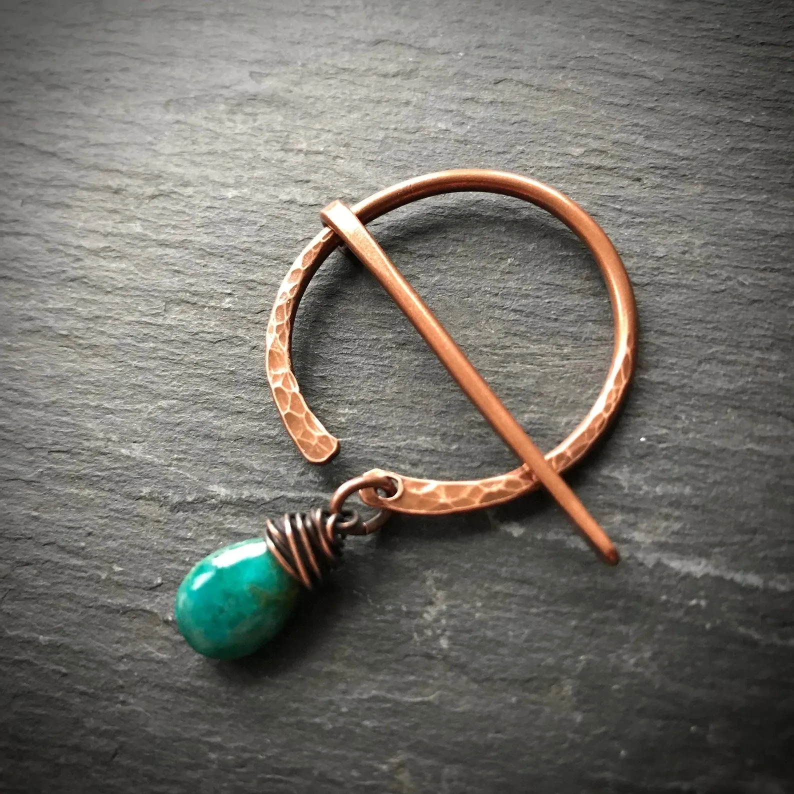 Pierced Pennanular Brooch with Unakite