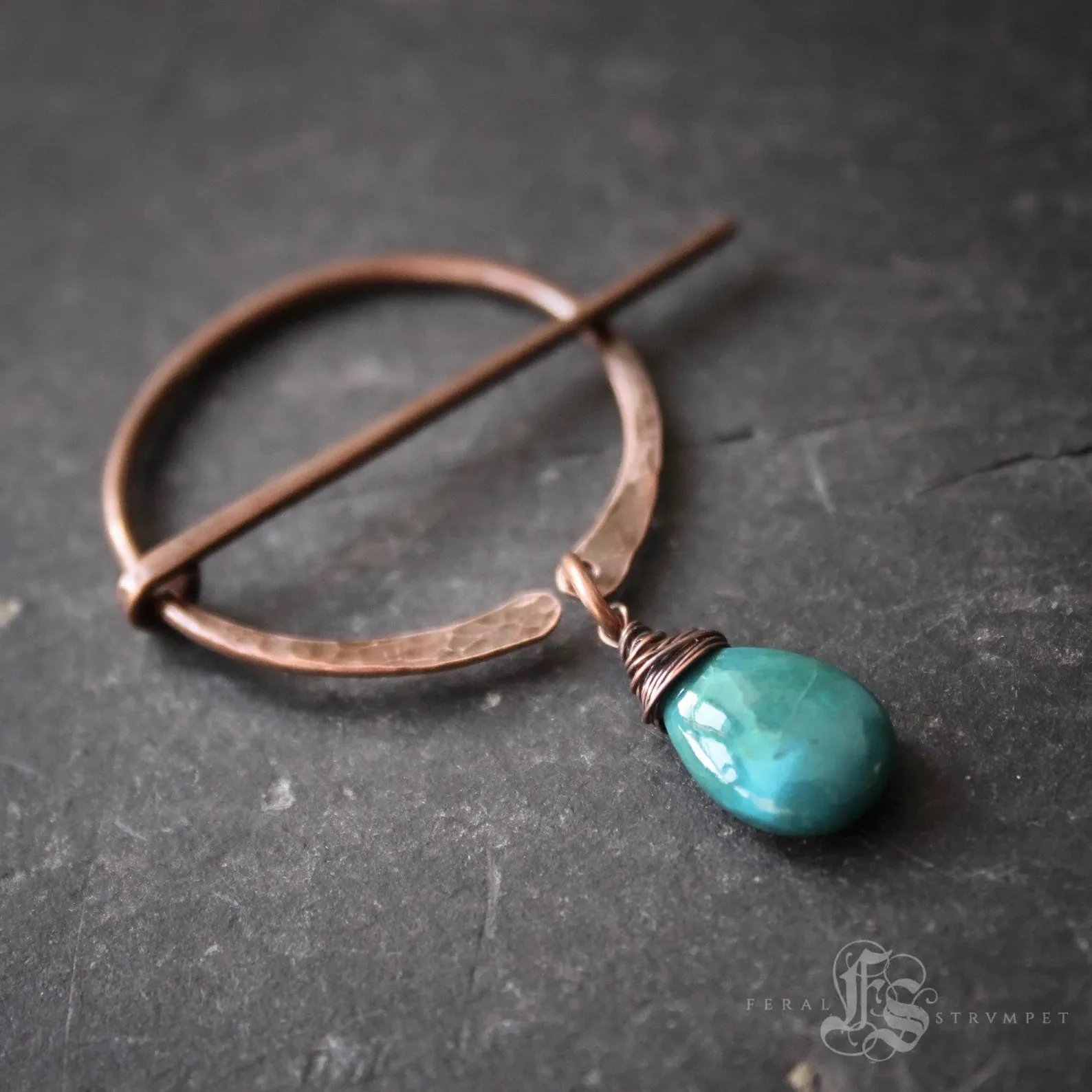 Pierced Pennanular Brooch with Unakite