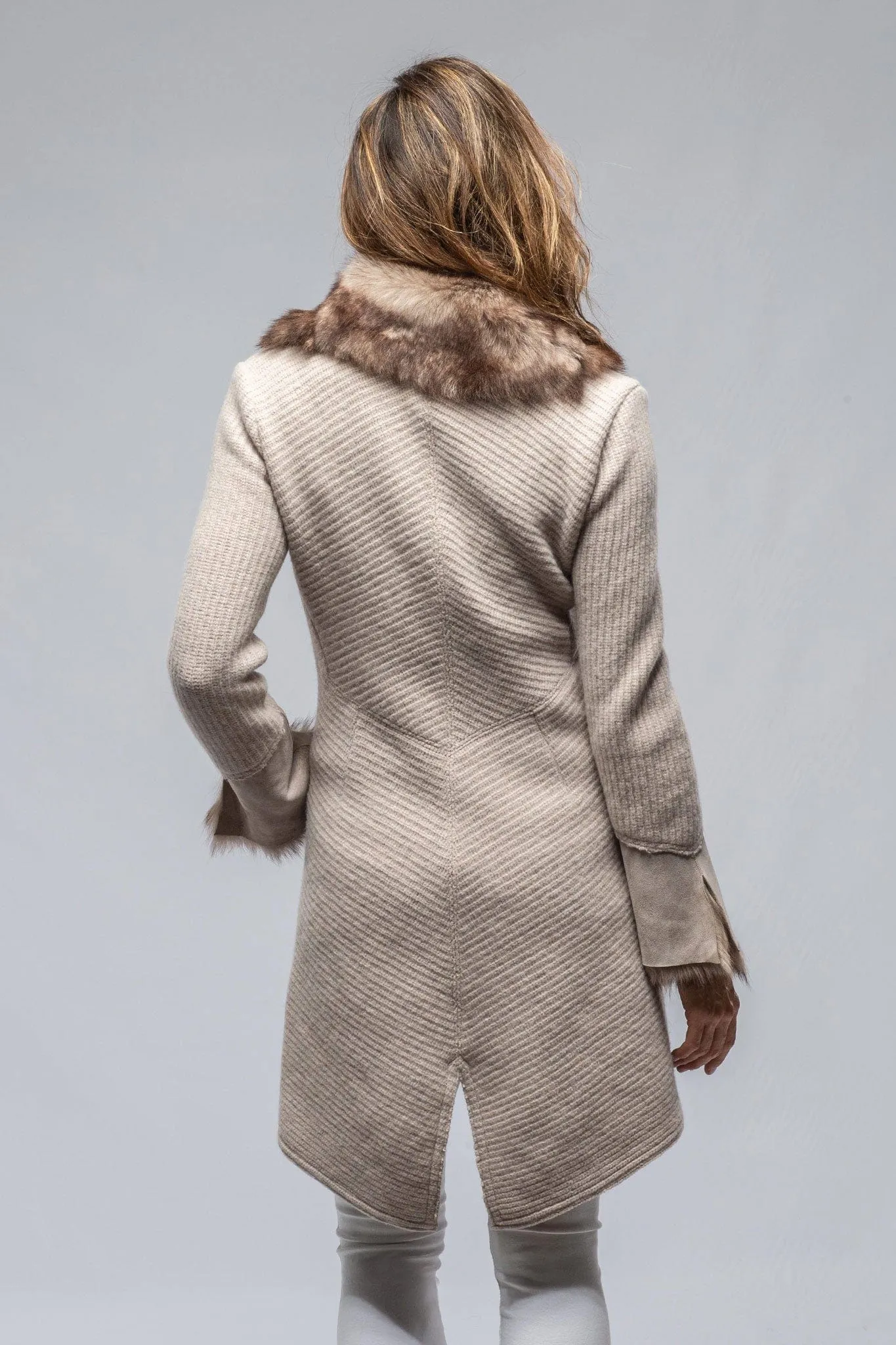 Regina Long Sweater Coat In Light Grey