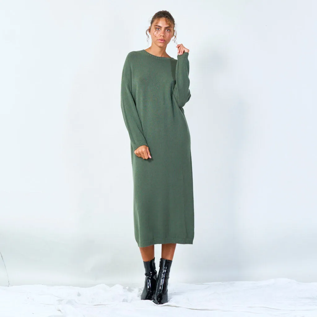 Relaxed fit midi sweater dress wholesale