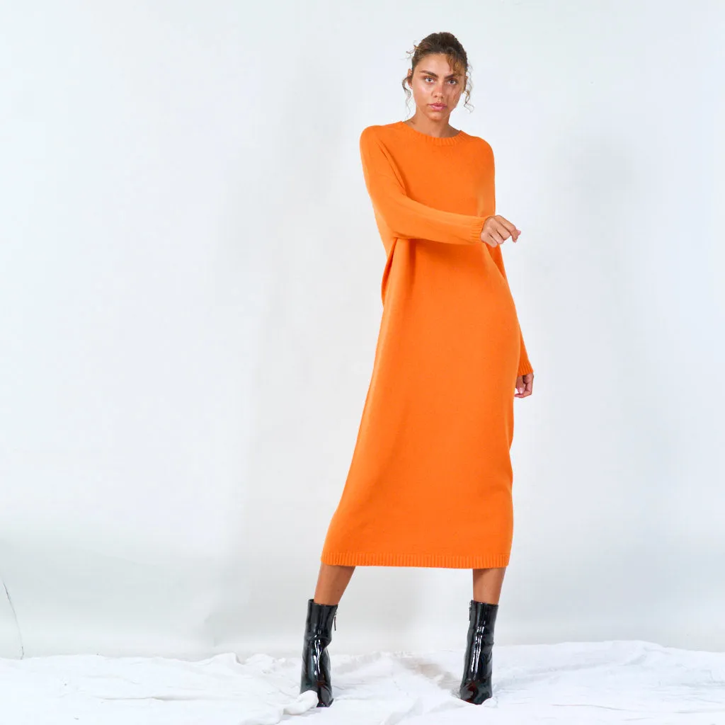 Relaxed fit midi sweater dress wholesale