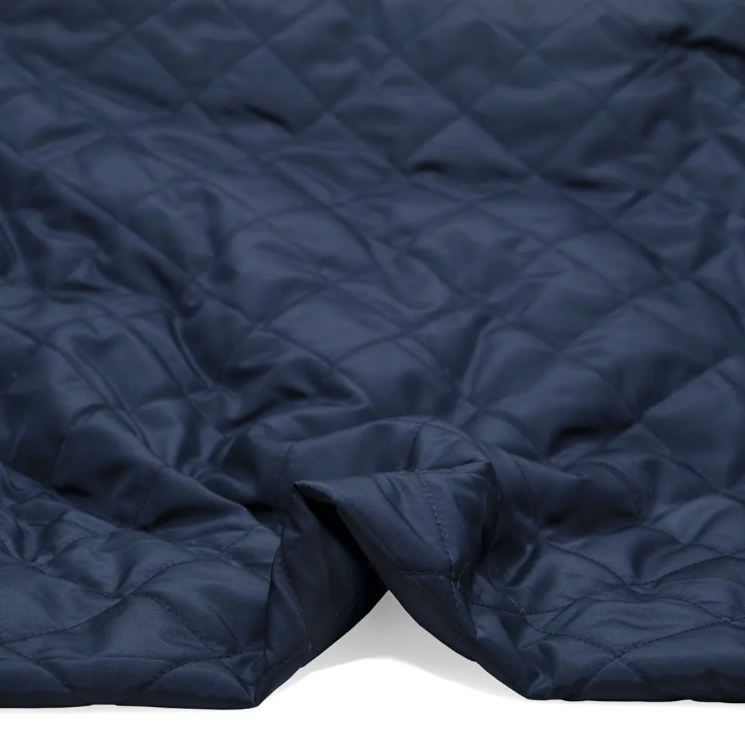 Remnant - 1m - Deadstock Lightweight Quilted Lining - Navy