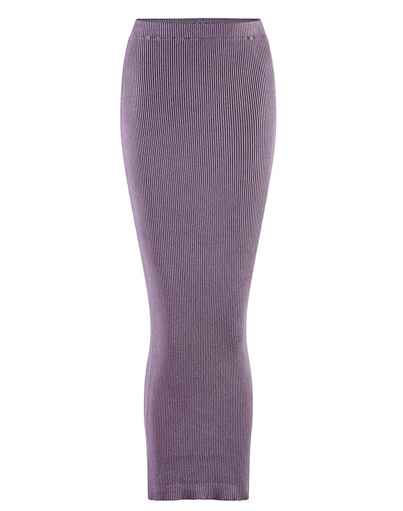 Ribbed Knit Skirt - Lilac