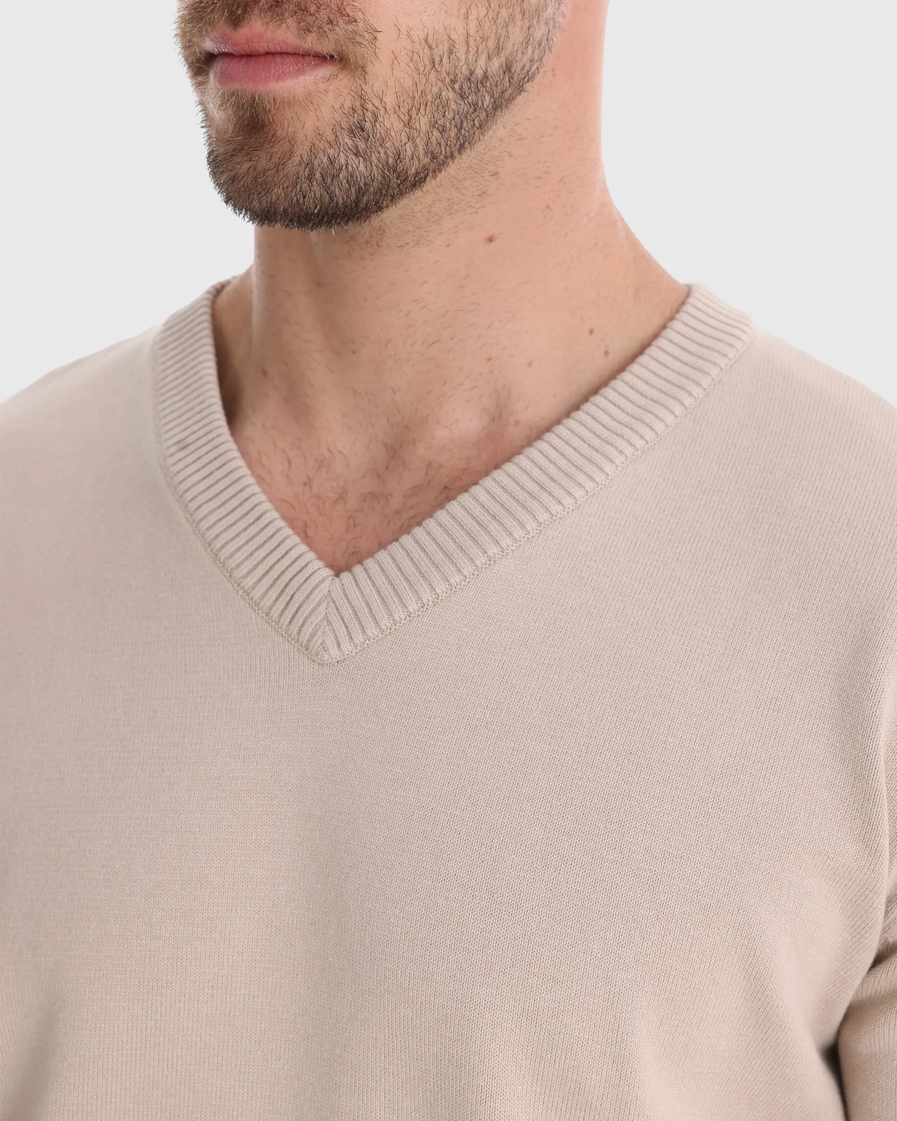 Ribbed V Neck Sweater