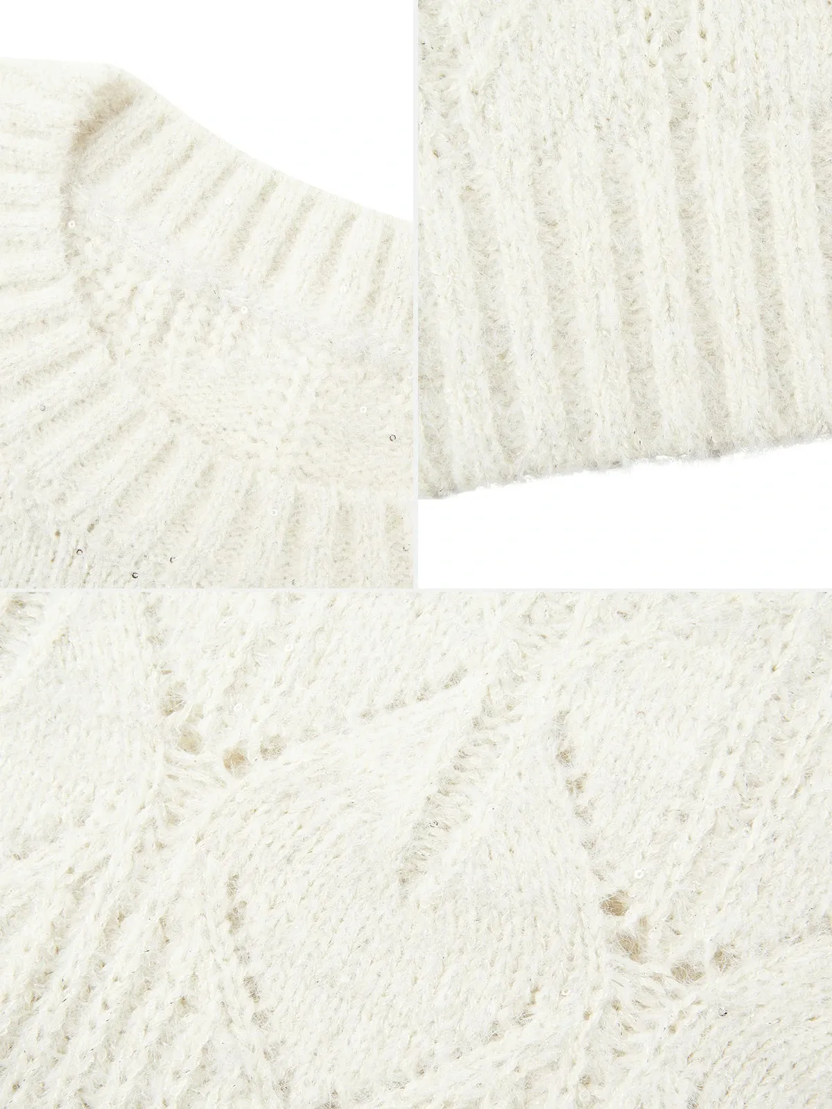 Round Neck Cutout Knit Sweater