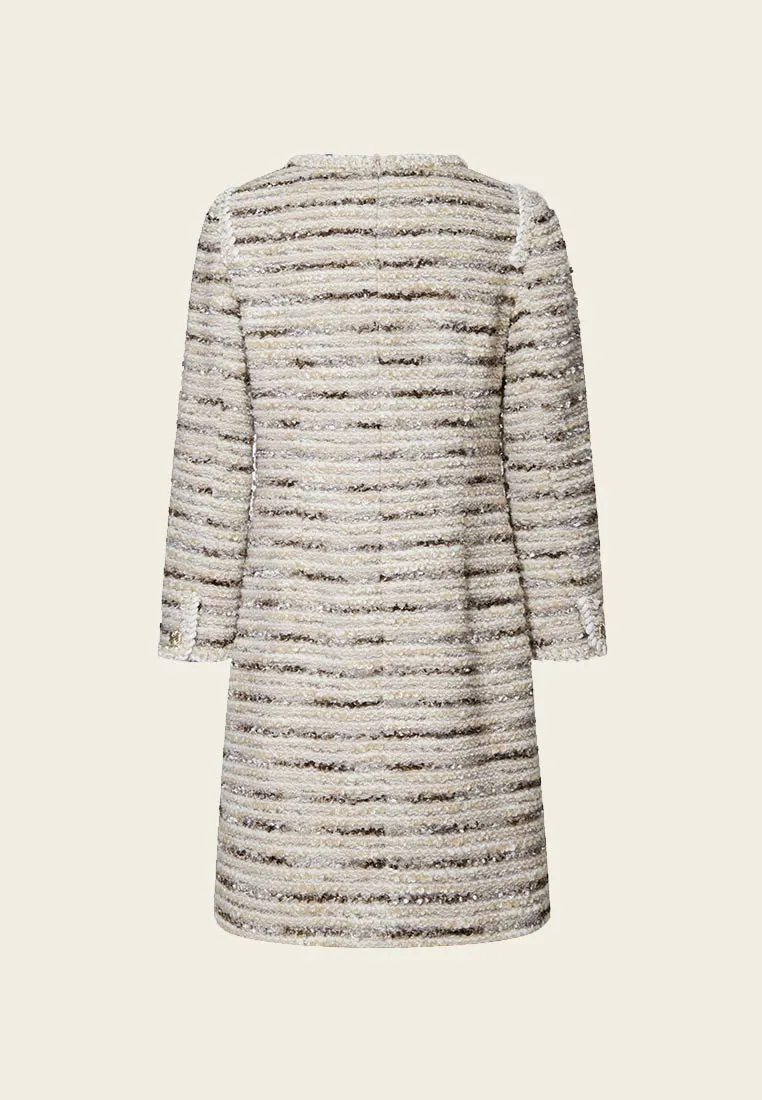 Striped Pocketed Tweed Dress