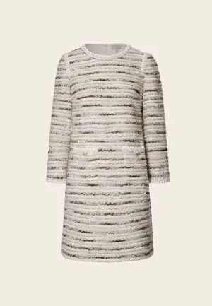 Striped Pocketed Tweed Dress