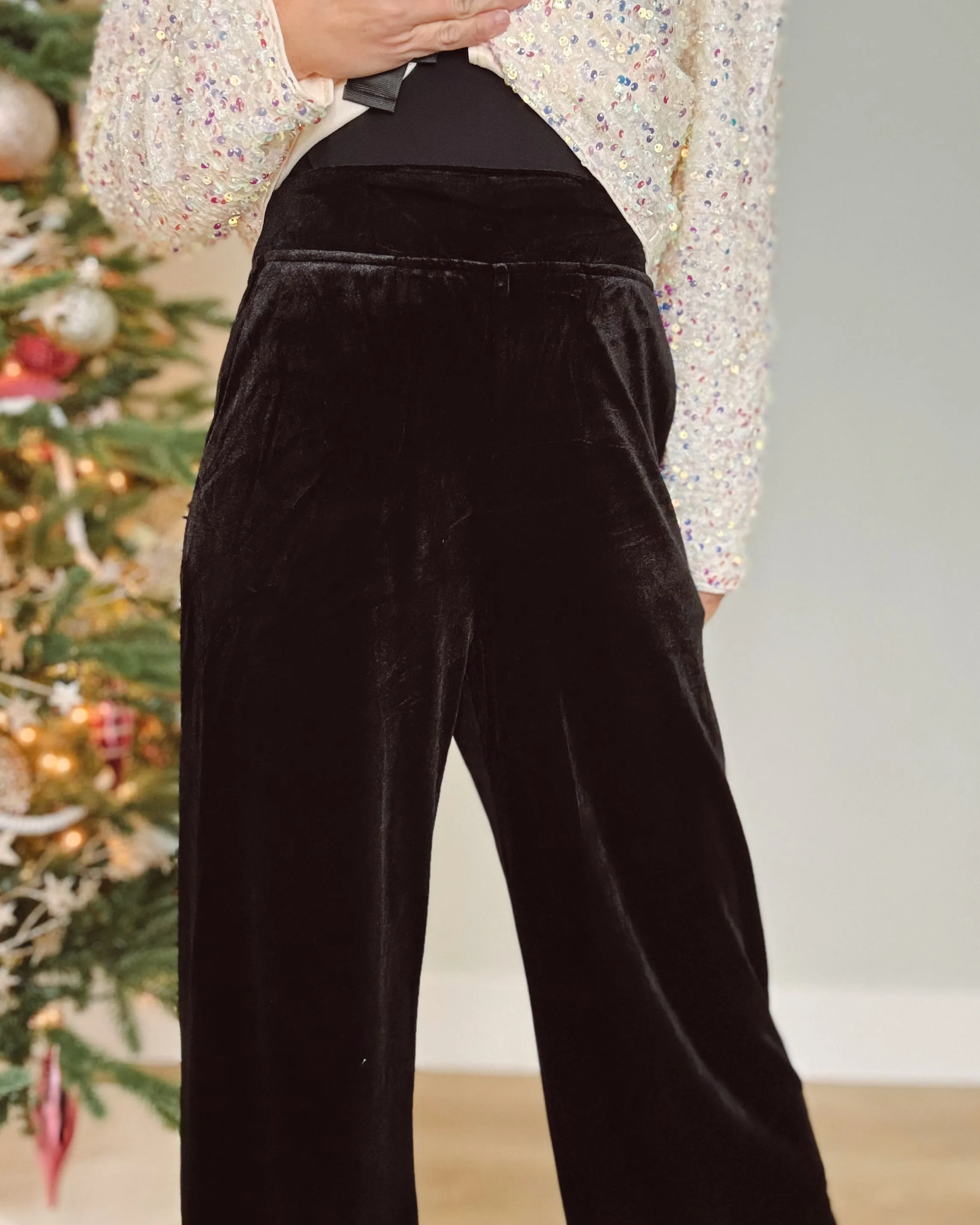 Velvet Wide Leg Pants