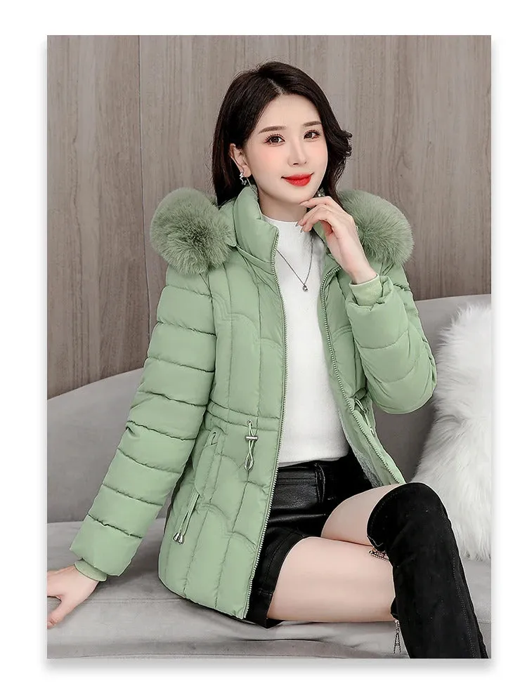 Winter 2024 New Down Jacket Women Parkas Fashion High-Quality Warm Cotton Padded Coat Ladies Short Overcoat Hooded Overwear Tops