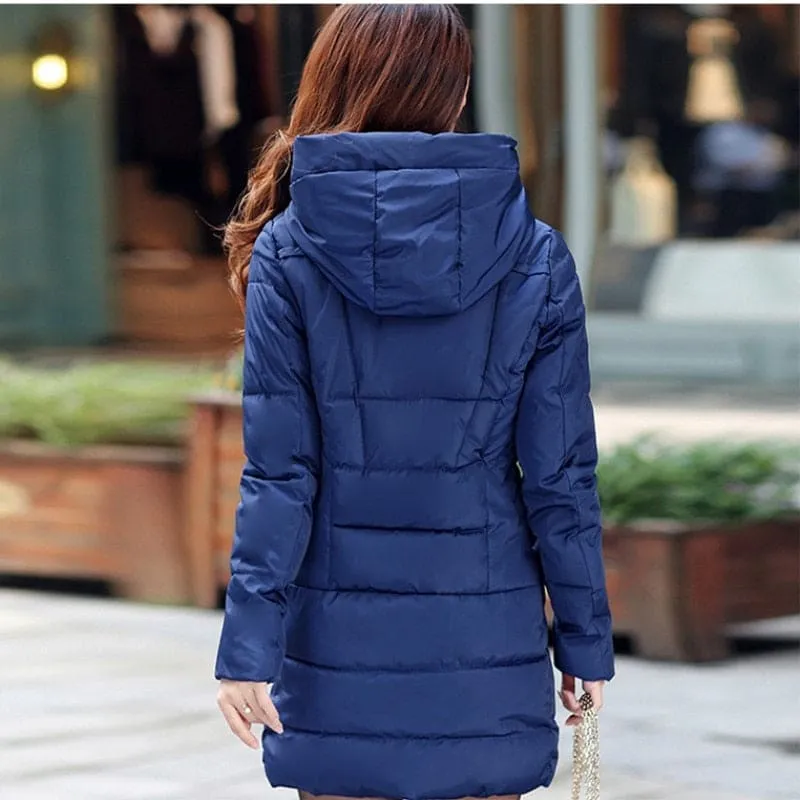 Winter Down Jacket Women Thick Cotton Parka Ladies Slim Warm Jacket NEW  Fashion Large Size Female Hooded Coats MF002