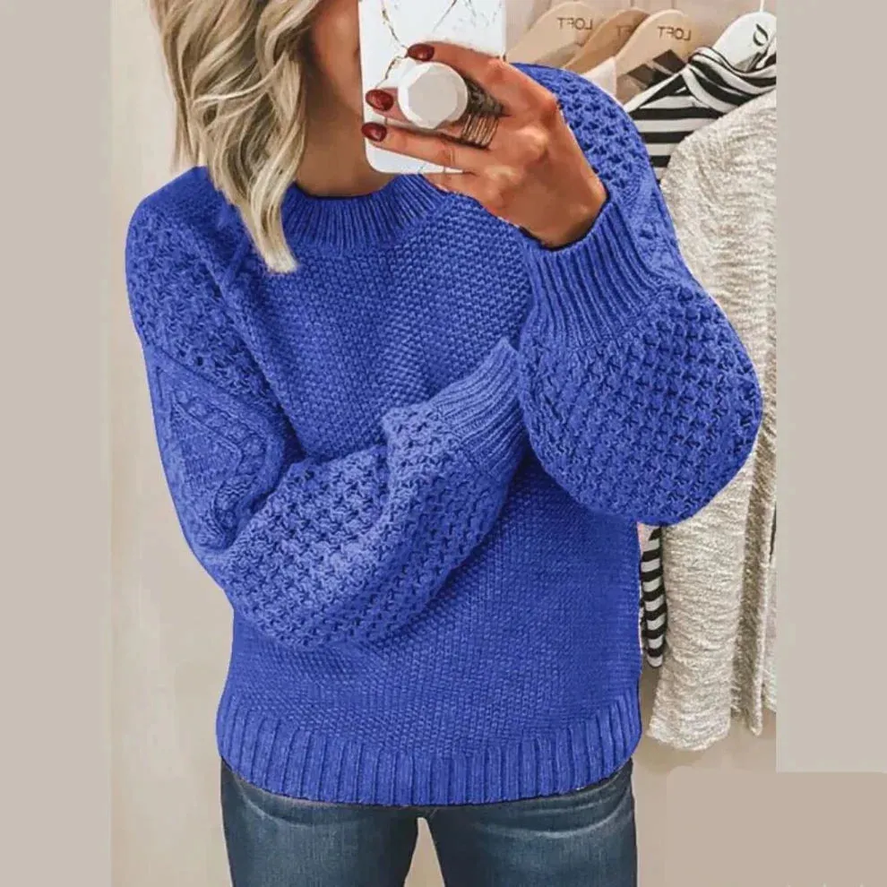 Women's Elegant Solid Colour Soft Knitted Jumper | Ideal for Autumn/Winter